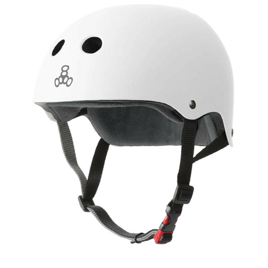 Triple 8 Certified Sweatsaver Helmet White Rubber.