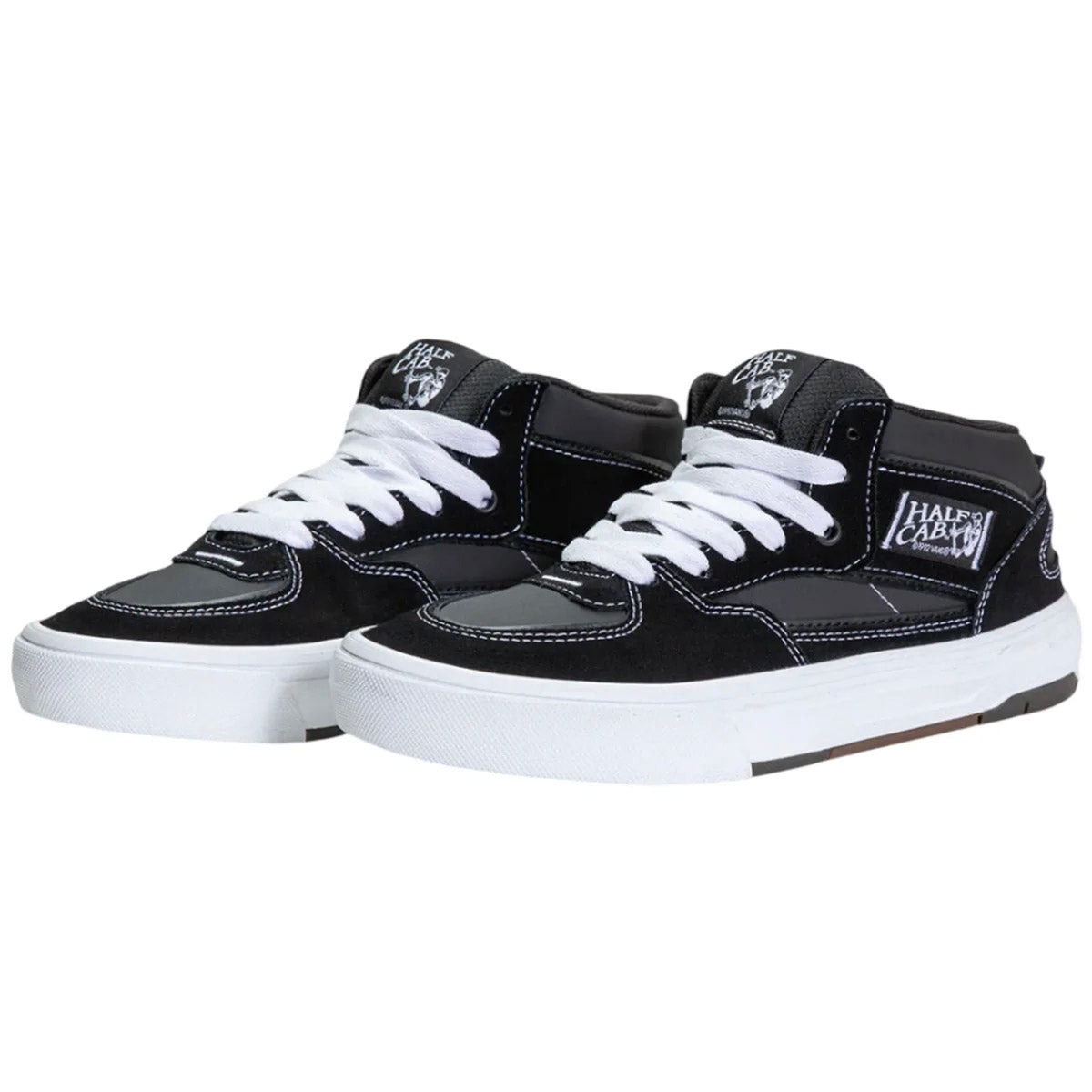 Vans Skate Half Cab Wafflecup Shoes Black/White Front