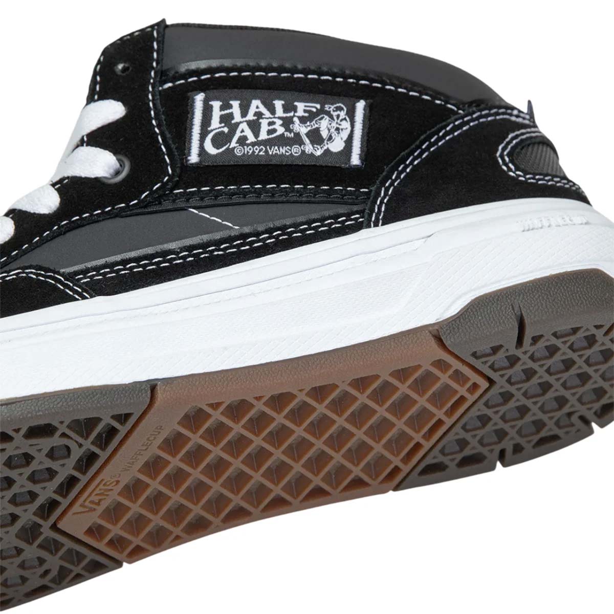 Vans Skate Half Cab Wafflecup Shoes Black/White Mid Sole