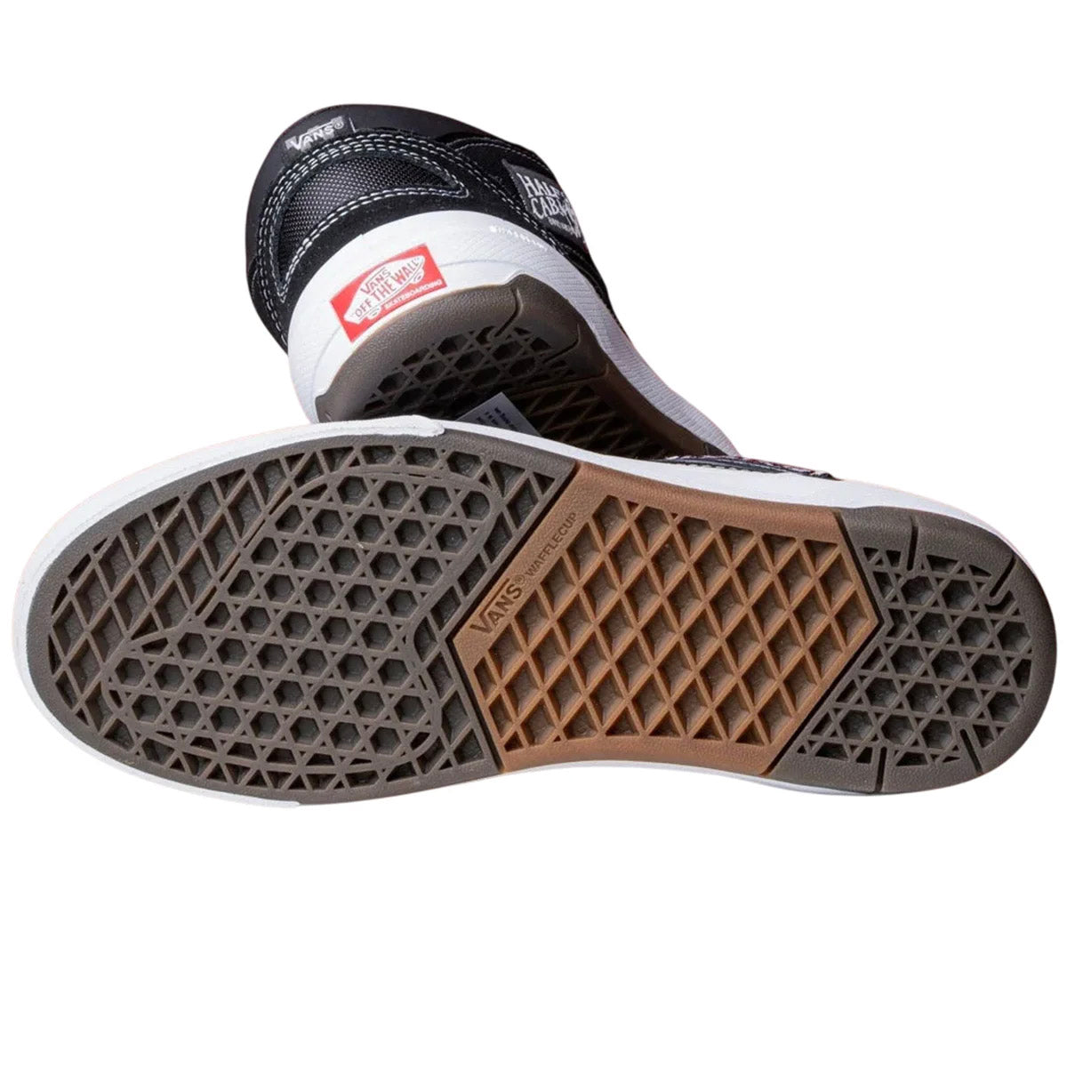 Vans Skate Half Cab Wafflecup Shoes Black/White Sole