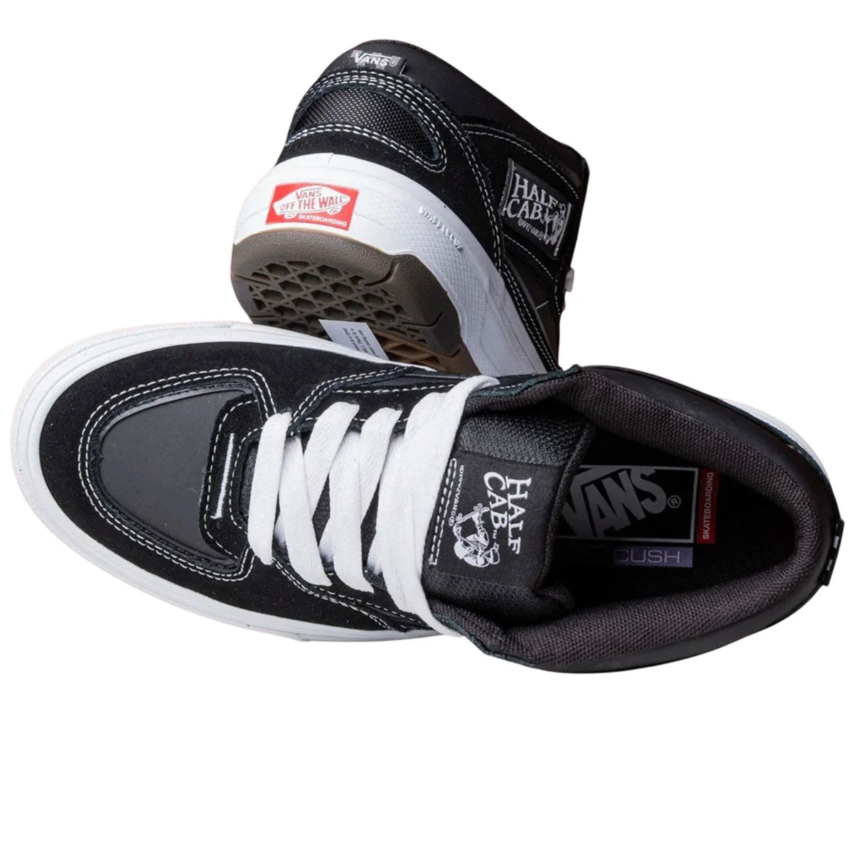 Vans Skate Half Cab Wafflecup Shoes Black/White Top