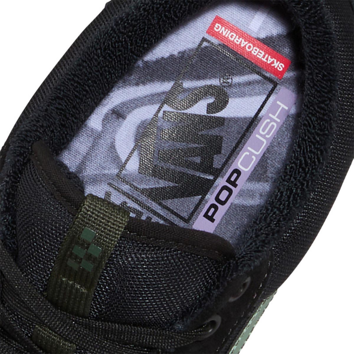 Vans Skate Old Skool 36+ Atiba Shoes Black/Dark Green