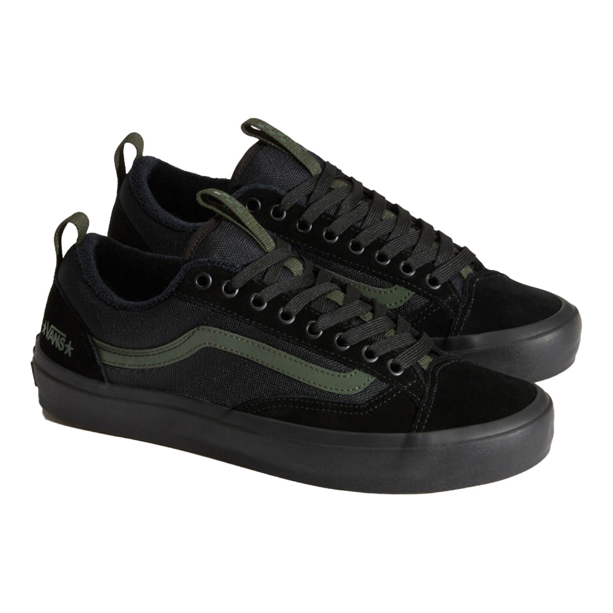 Vans Skate Old Skool 36+ Atiba Shoes Black/Dark Green