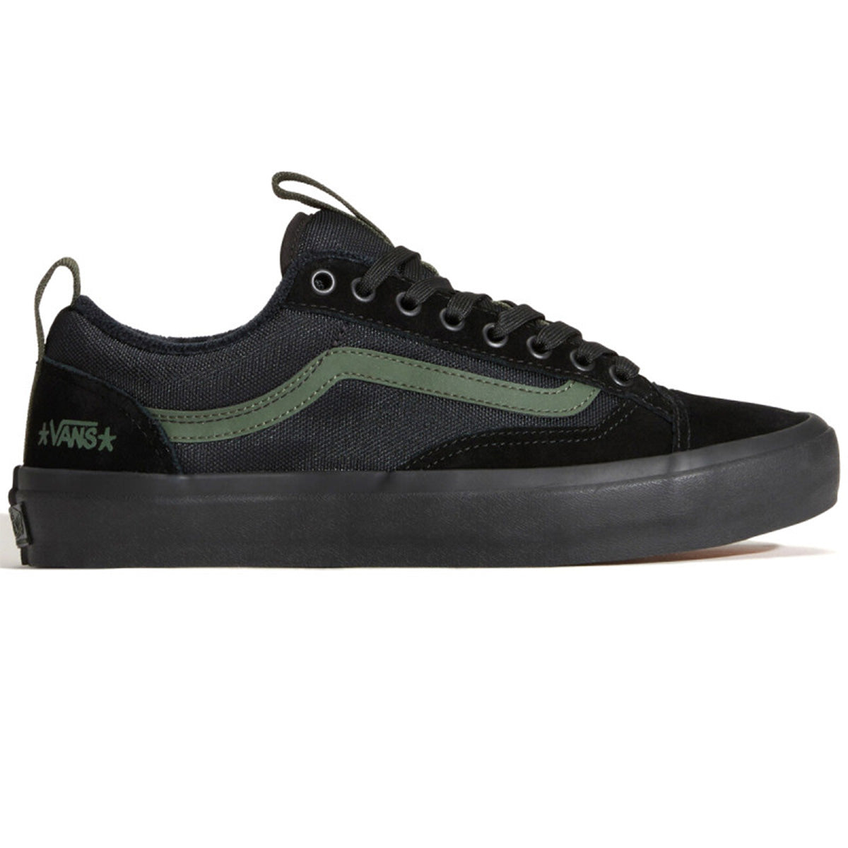Vans Skate Old Skool 36+ Atiba Shoes Black/Dark Green