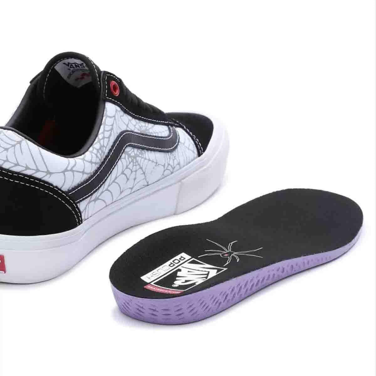Vans - Black Widow Spider Skate Old Skool Shoes Black/Red/White.