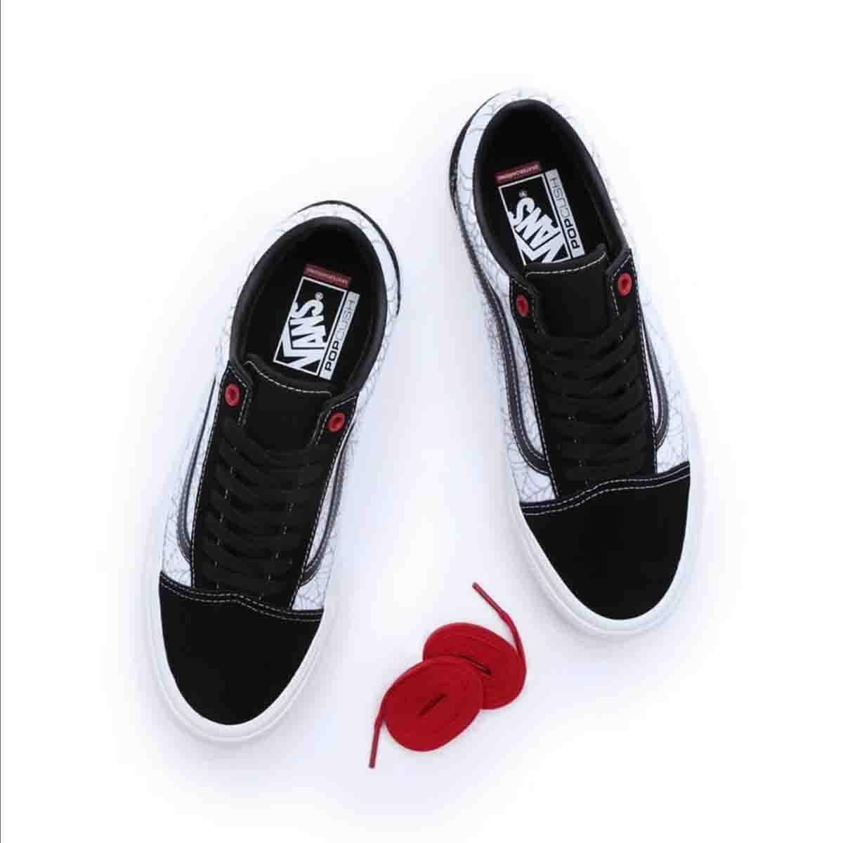 Vans - Black Widow Spider Skate Old Skool Shoes Black/Red/White.