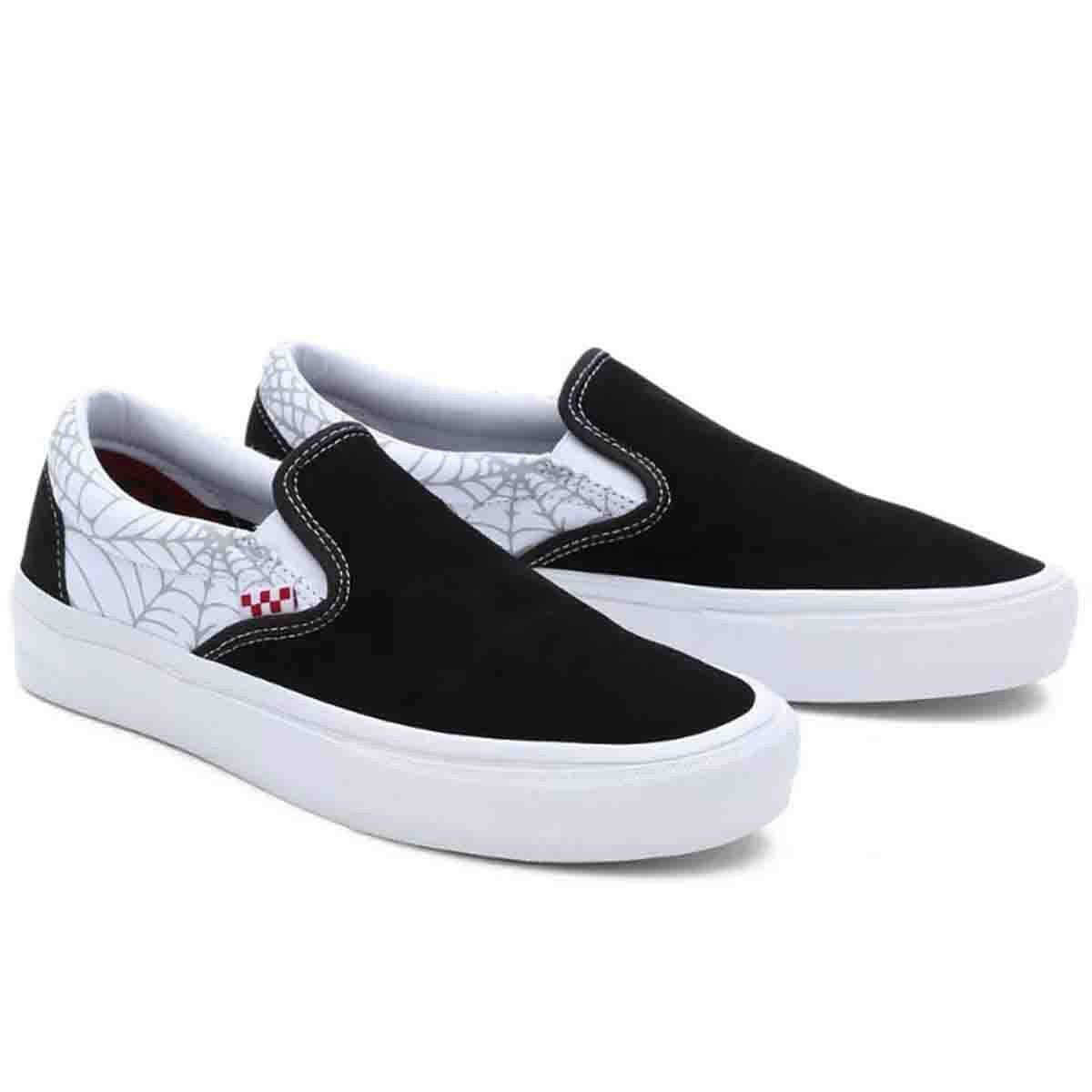Vans - Black Widow Spider Skate Slip On Shoes Black/Red/White.