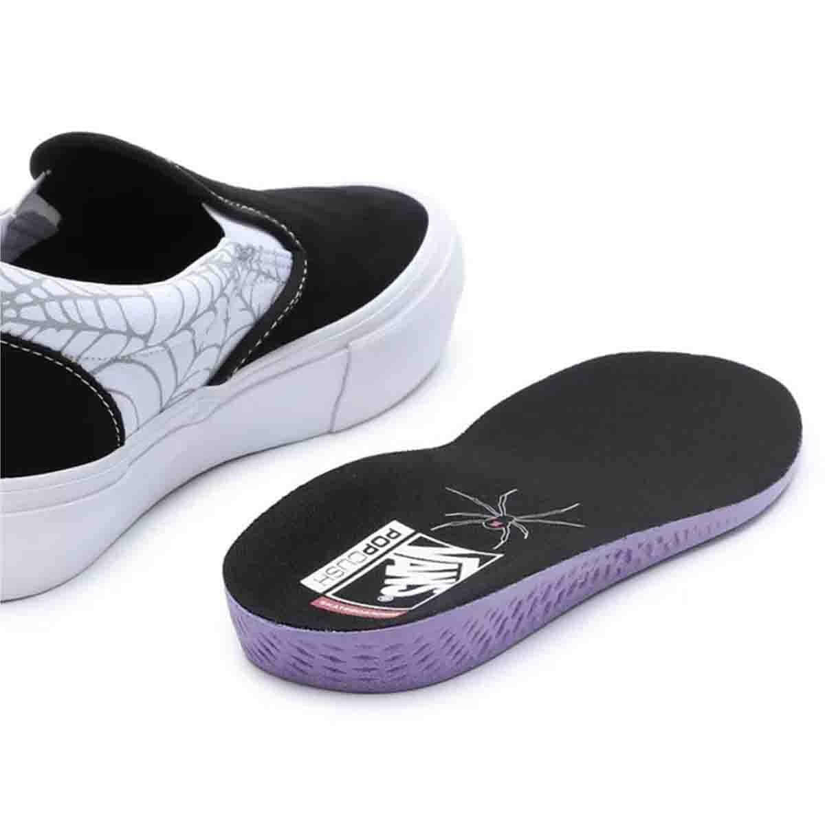 Vans - Black Widow Spider Skate Slip On Shoes Black/Red/White.