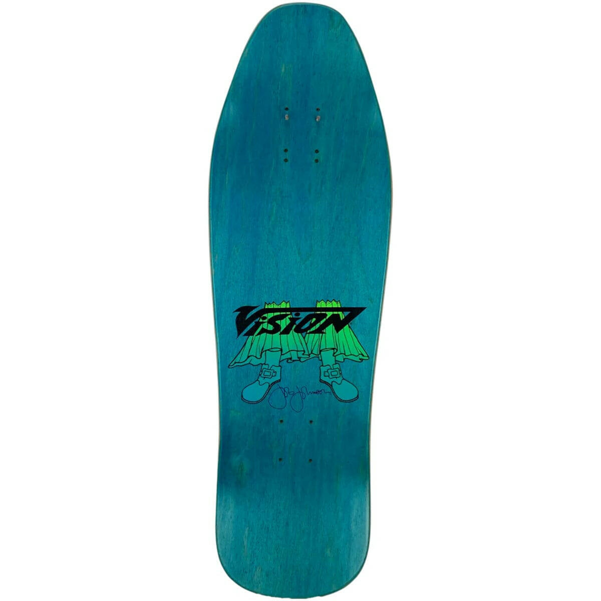 Vision - Joe Johnson Groovy Guru Turquoise 9.5 Reissue Skateboard Deck.