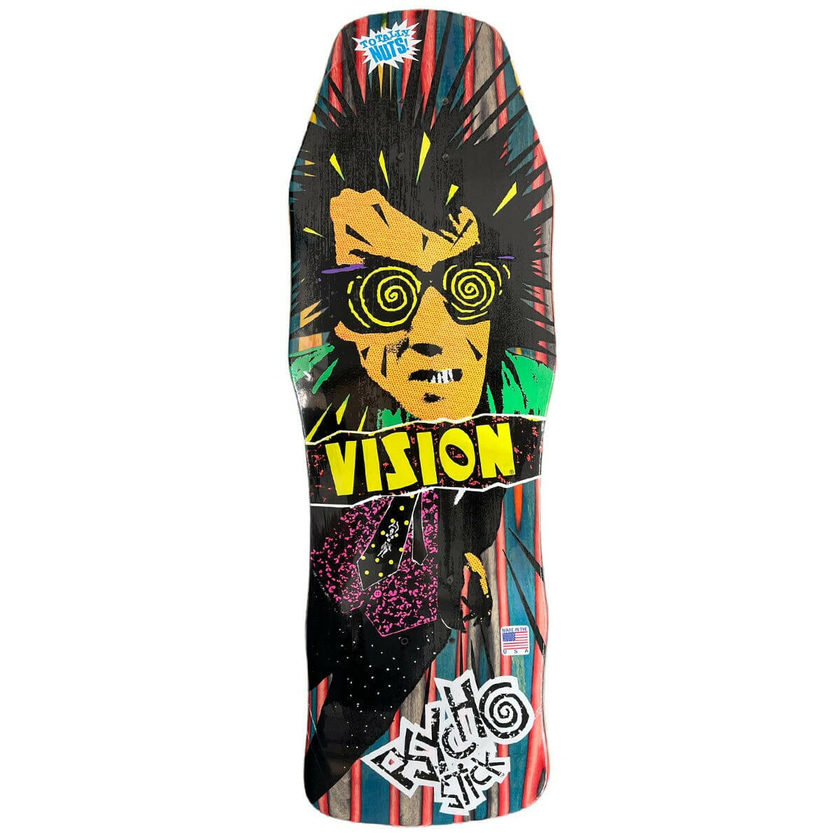 Vision - Psycho Stick Swirl 10.0 Reissue Skateboard Deck.