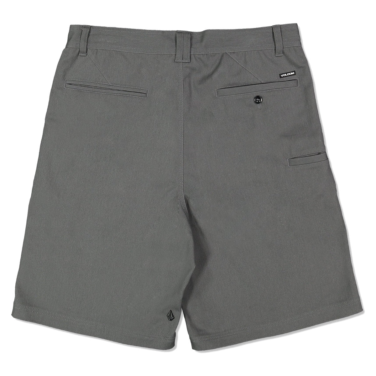 Volcom Billow Chino Shorts Pewter grey back flat lay