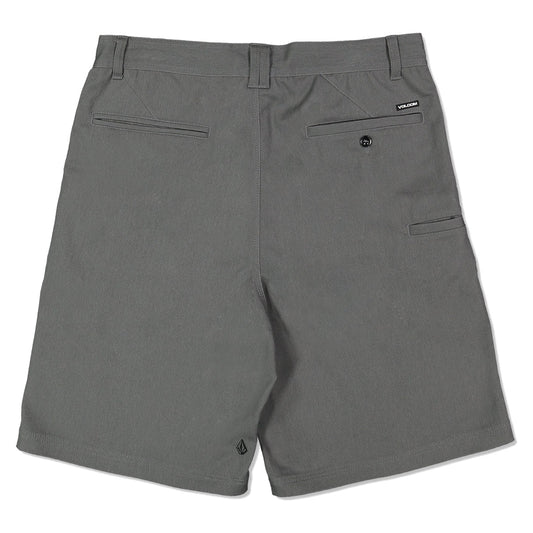 Volcom Billow Chino Shorts Pewter grey back flat lay