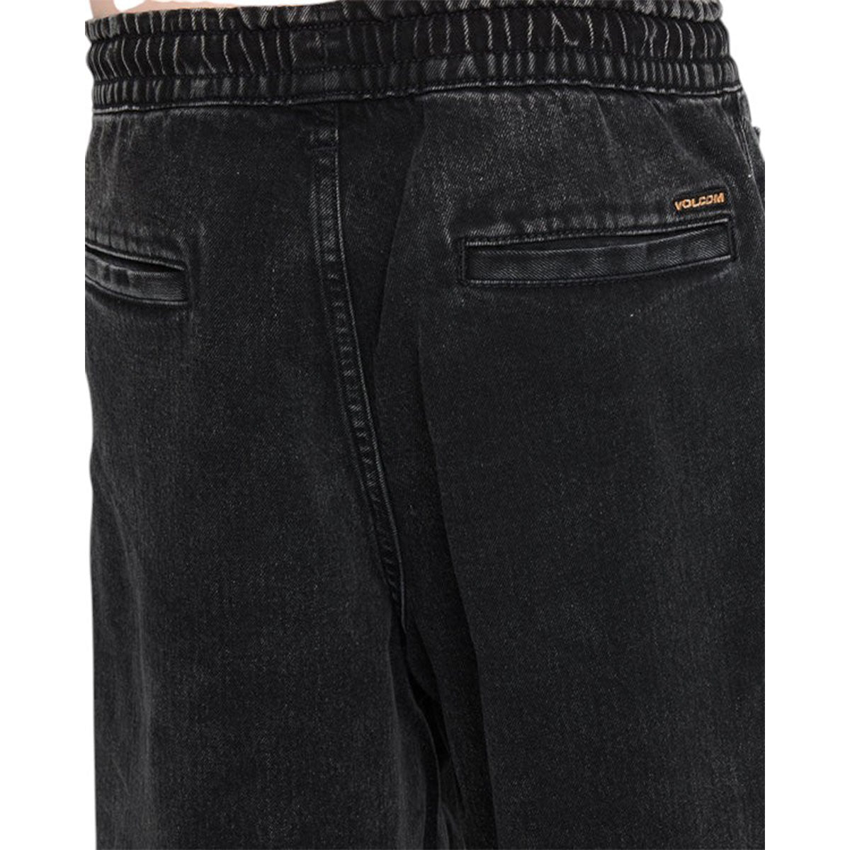 Volcom Freazy Loose Denim Youth Shorts Blackity Black Back