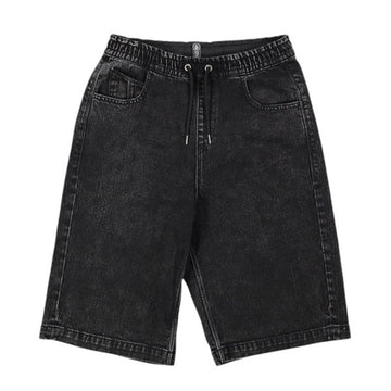 Volcom Freazy Loose Denim Youth Shorts Blackity Black Front