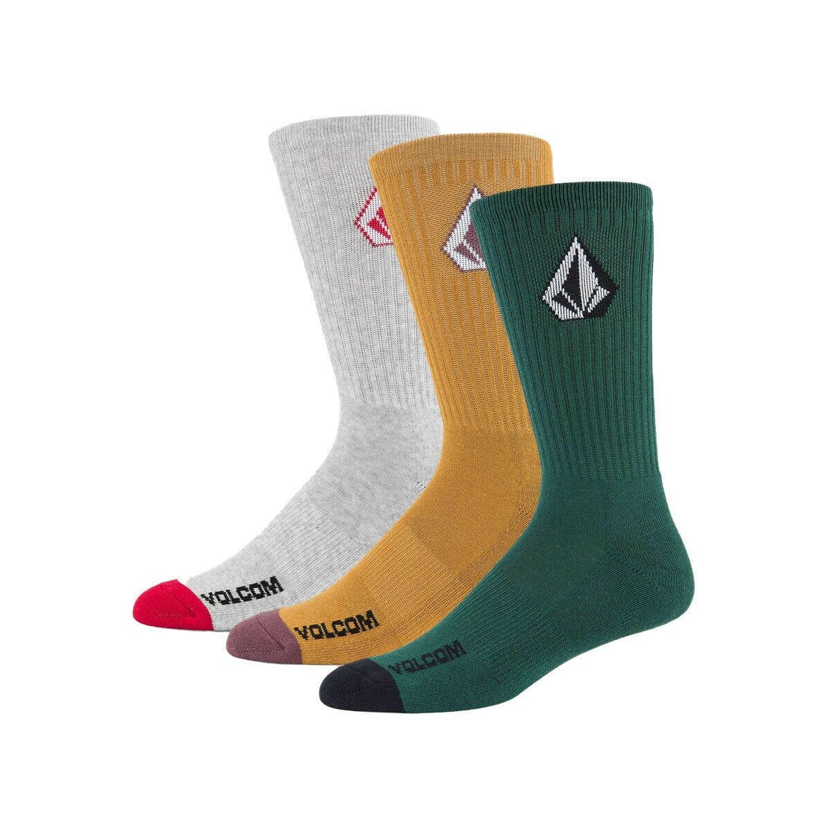 Volcom - Full Stone 3 Pack Socks Ranger Green.