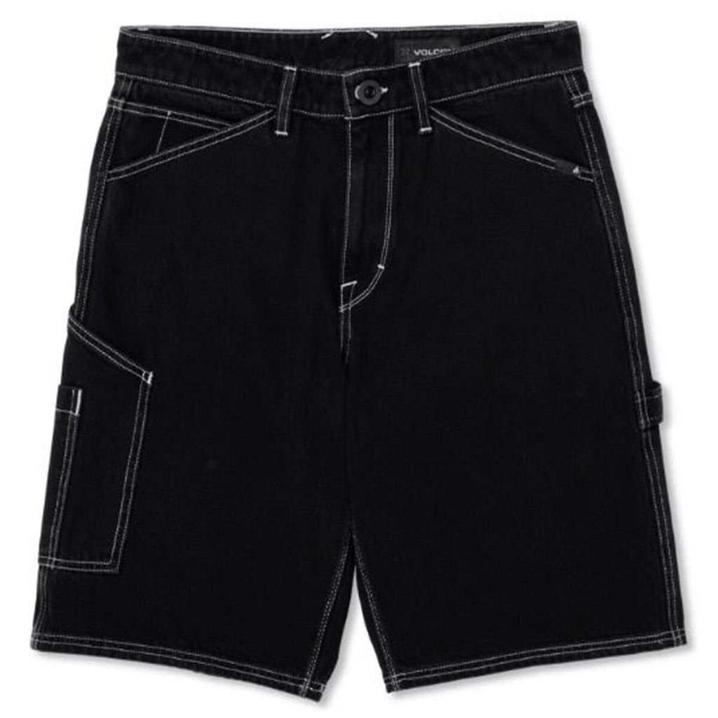 Volcom Labored Denim Utility Shorts Black Jorts