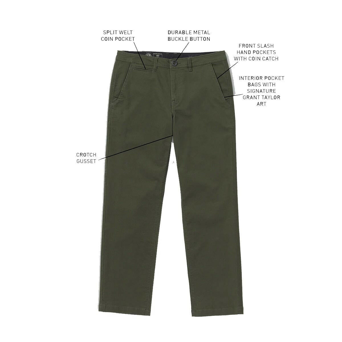 Volcom - Skate Vitals Grant Taylor Pants Squadron Green.