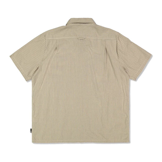 Volcom Temper Short Sleeve Shirt Castlerock back flat lay