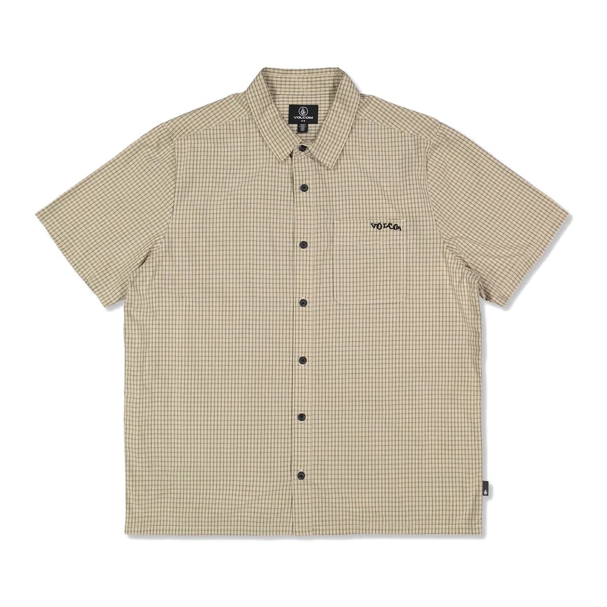 Volcom Temper Short Sleeve Shirt Castlerock front flat lay