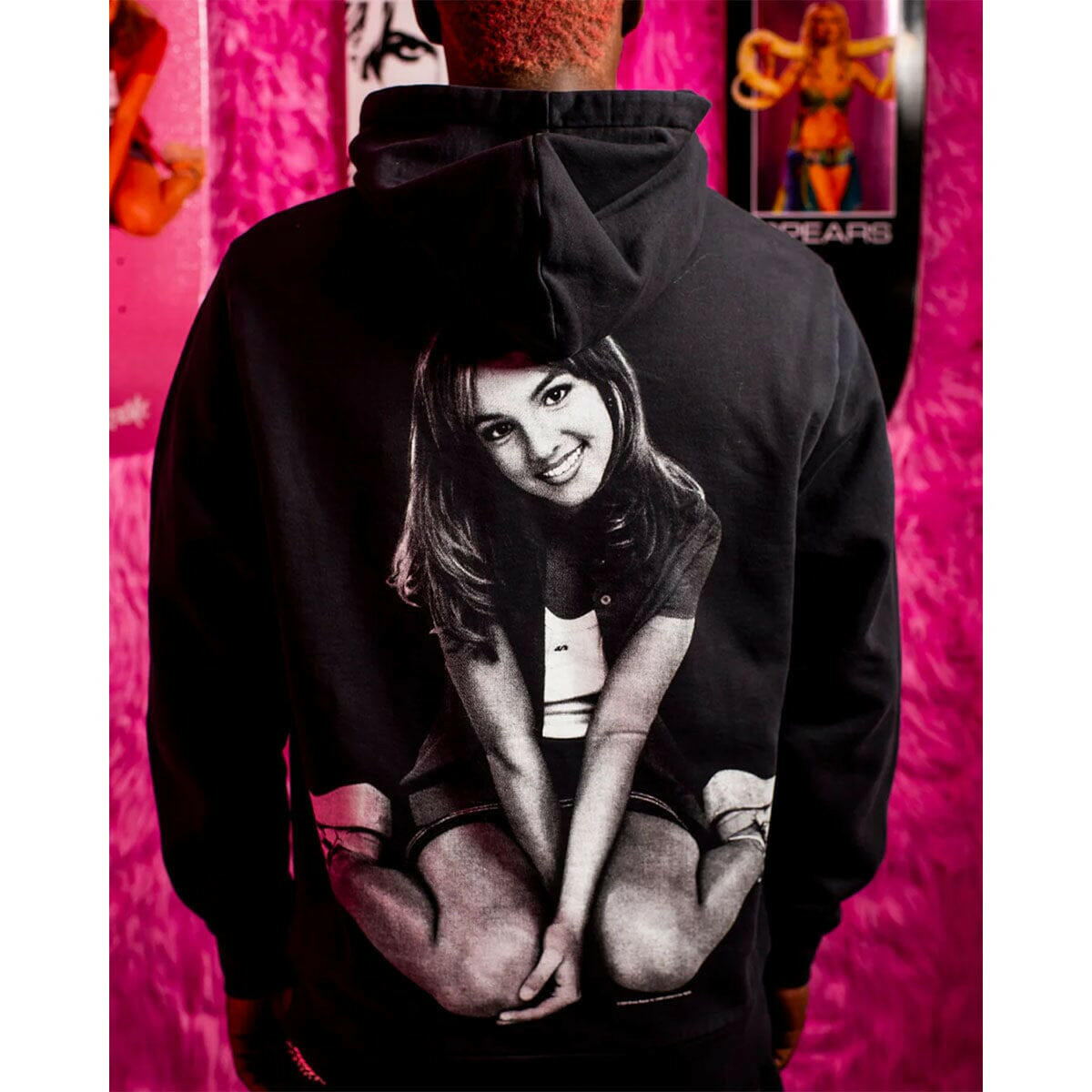 Welcome - Britney Spears Flower Pigment-Dyed Hoodie Black.