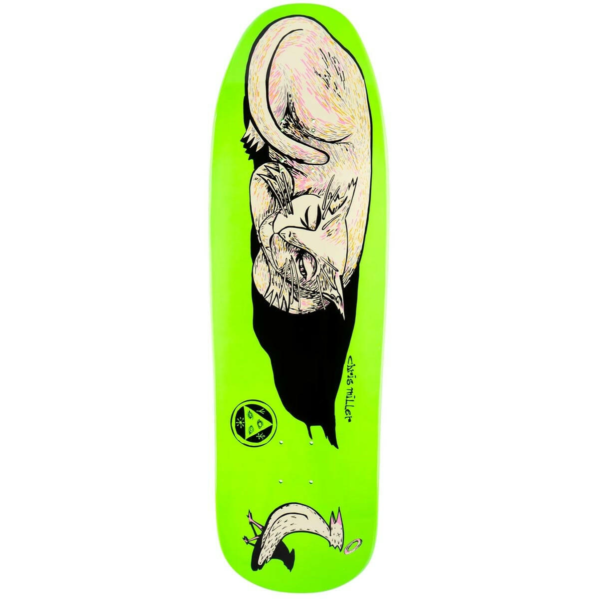 Welcome - Chris Miller Sleeping Cat on Gaia 9.6 Skateboard Deck.