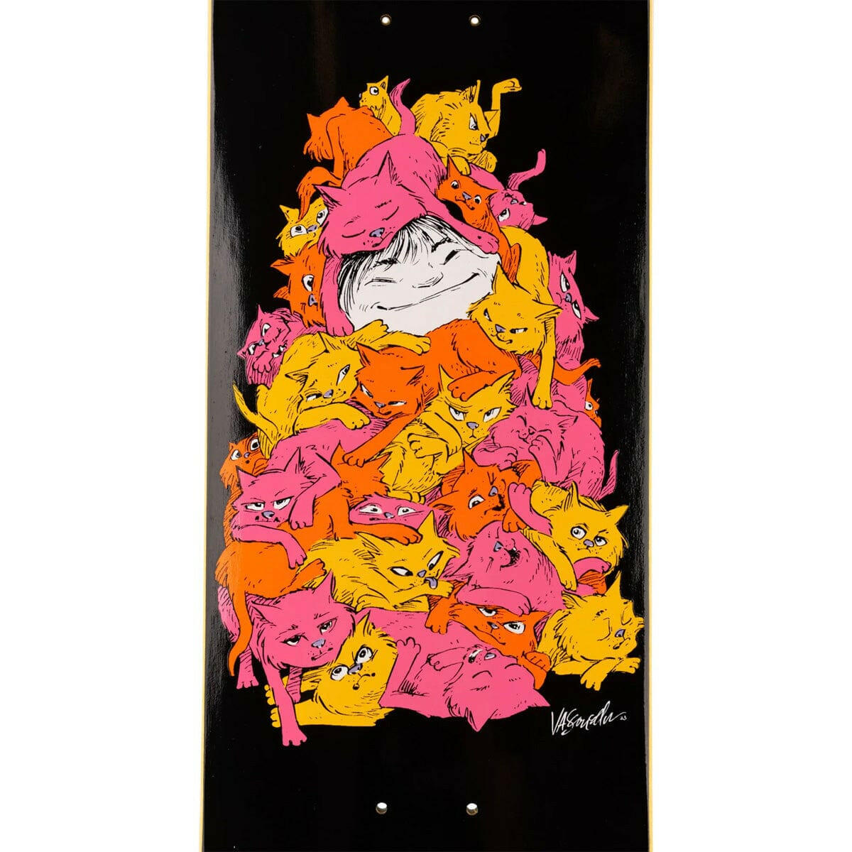 Welcome - Nora Vasconcellos Purr Pile Black 8.25 Skateboard Deck.