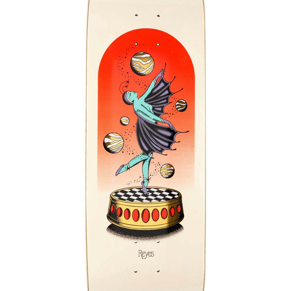 Welcome - Ryan Reyes Dancer on Baculus 2 Bone 9.0 Skateboard Deck.
