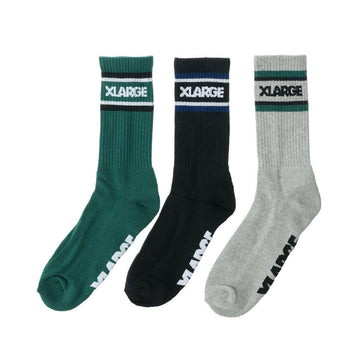 Xlarge - 91 Stripe Socks 3 Pack Multi.