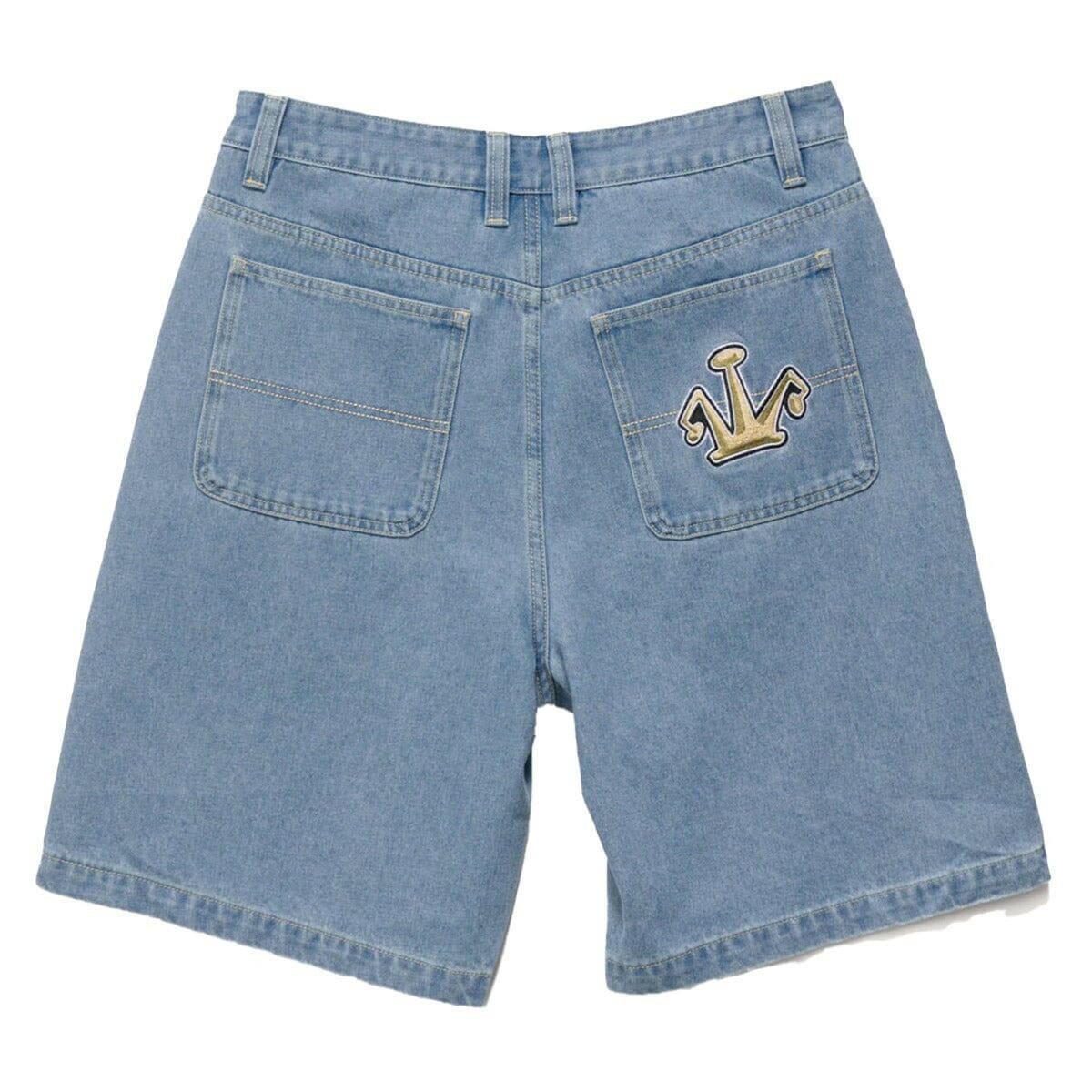 XLarge - Folded Crown Bull Denim Shorts Mid Blue.