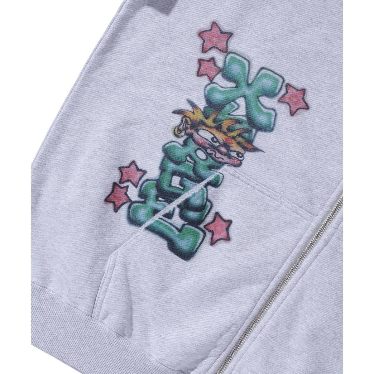Xlarge - Painting Zip Up Hoodie Ash.