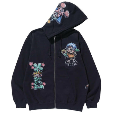 Xlarge - Painting Zip Up Hoodie Black.