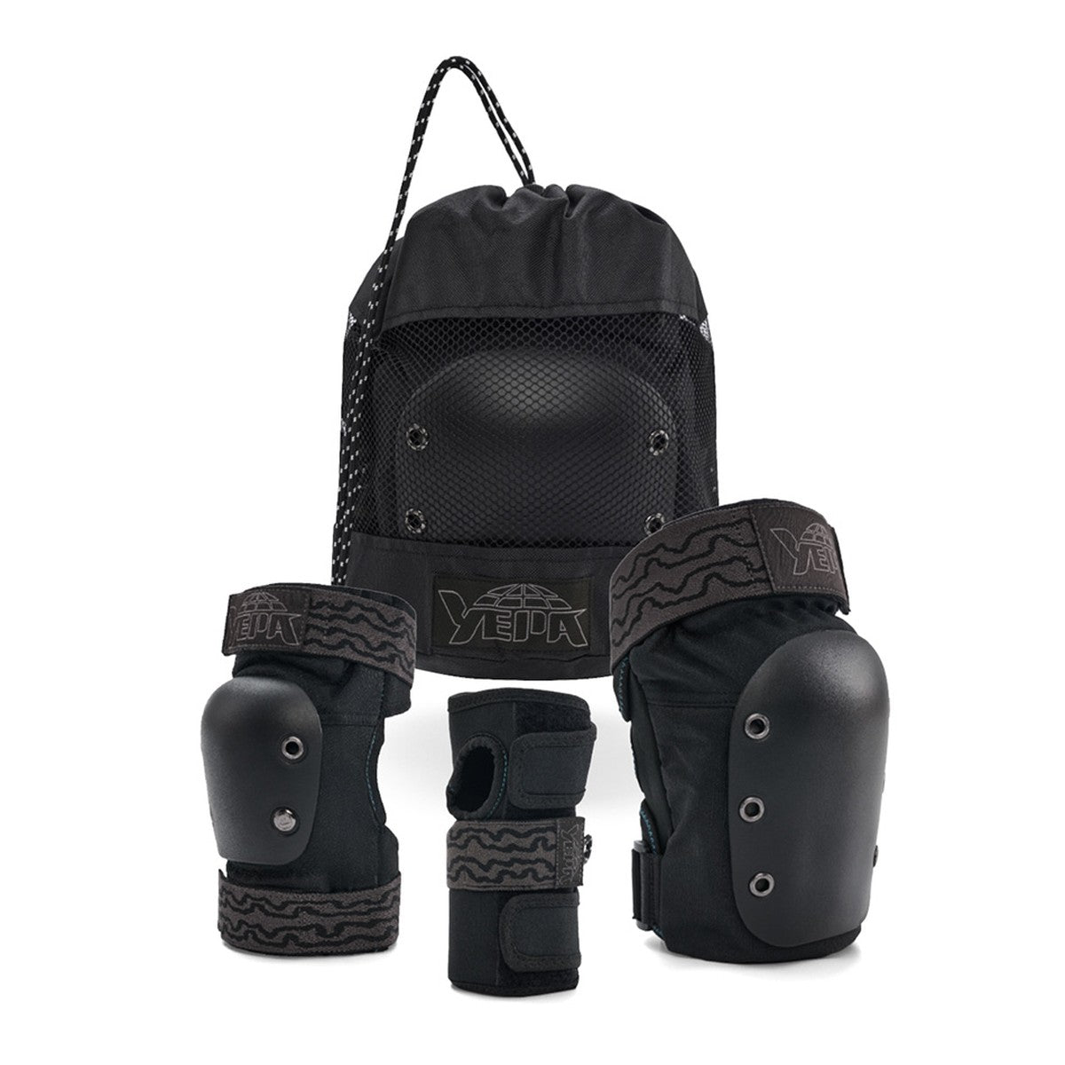 Yepa Shell Adult 3-Pack Pad Set Black – full set