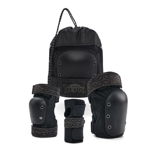 Yepa Shell Adult 3-Pack Pad Set Black – full set