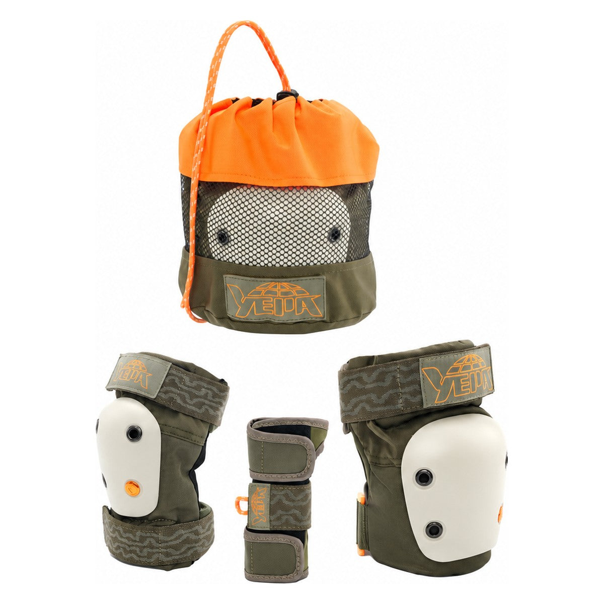 Yepa Shell Youth 3-Pack Pad Set Prickly Pear Green – full set