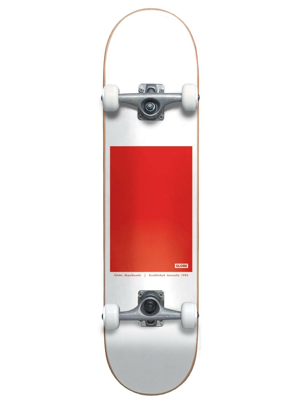 Globe - G0 Block Serif White/Red 8.0 Complete Skateboard.