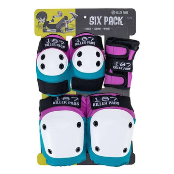 187 - Junior Six Pack Pad Set Pink/Teal.