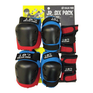 187 - Junior Six Pack Pad Set Red/Blue.