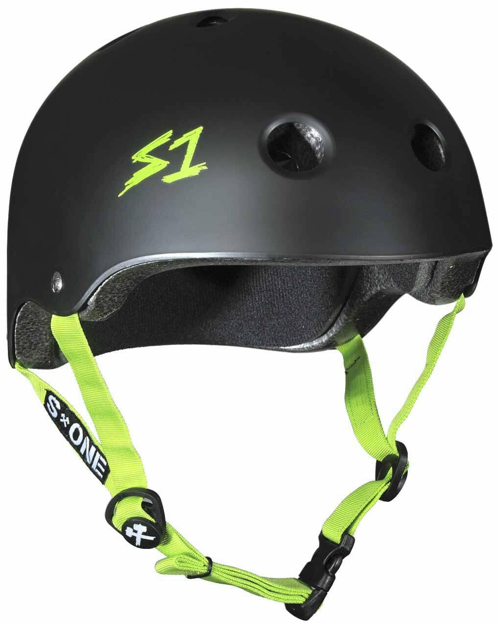 S-One - Lifer Helmet Black Matte/Green Strap.
