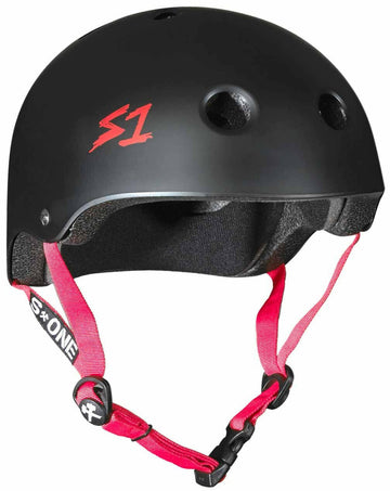 S-One - Lifer Helmet Black Matte/Red Strap.
