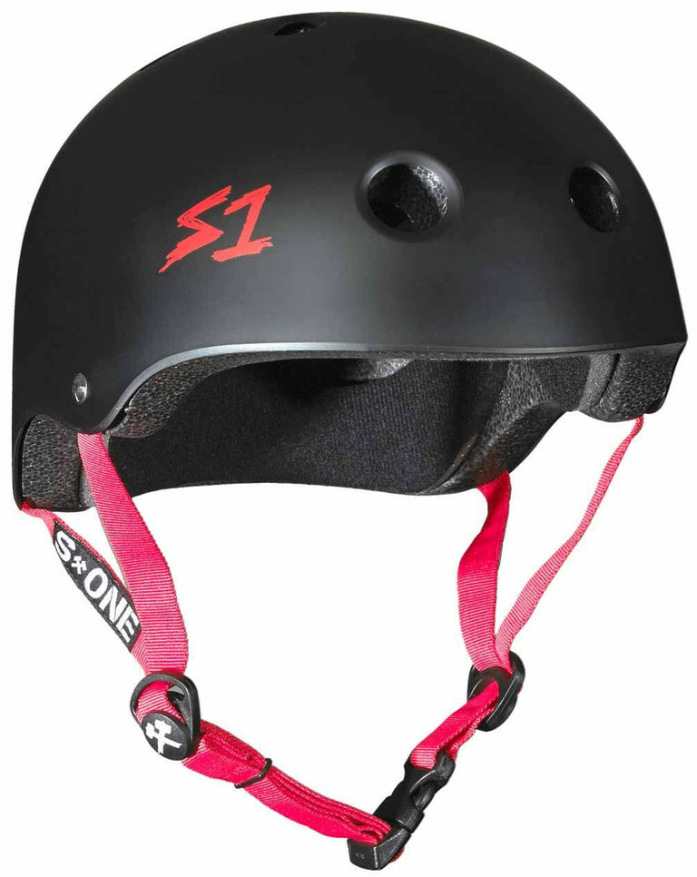S-One - Lifer Helmet Black Matte/Red Strap.