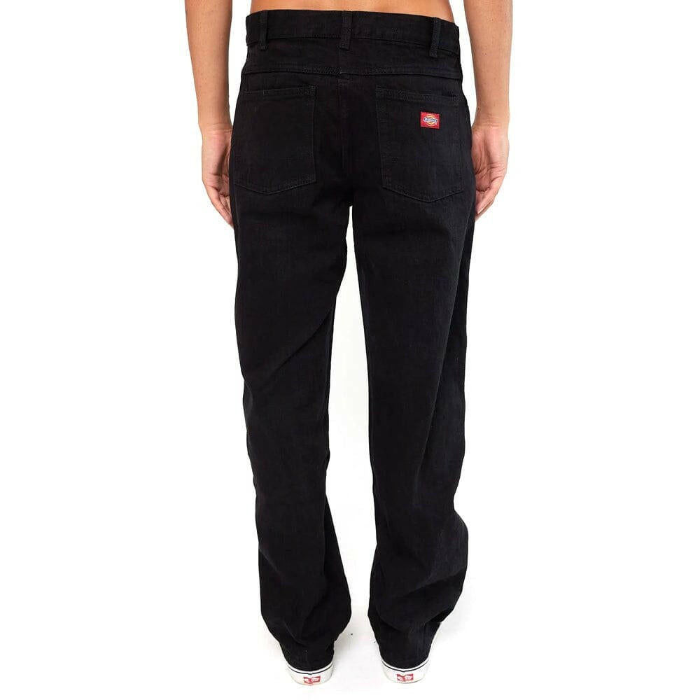 Dickies - 13293 Relaxed Straight Fit 5 Pocket Denim Jeans Rinsed Black.