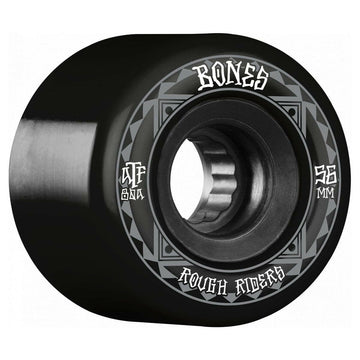 Bones - Rough Riders Runners Black 56MM 80A ATF Skateboard Wheels.