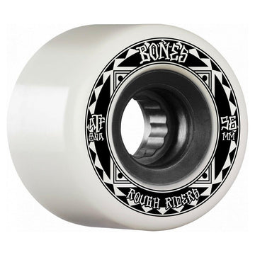 Bones - Rough Riders Runners White 56MM 80A ATF Skateboard Wheels.