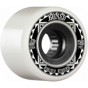 Bones - Rough Riders Runners White 59MM 80A ATF Skateboard Wheels.