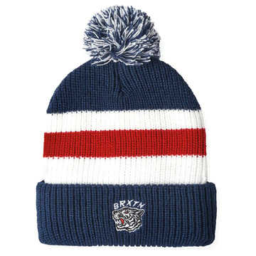 Brixton - Kit Pom Beanie Washed Navy/White/Red.