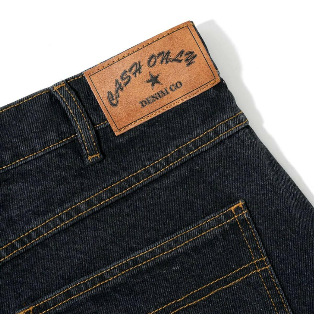 Cash Only - Baggy Denim Mens Pants Washed Black.