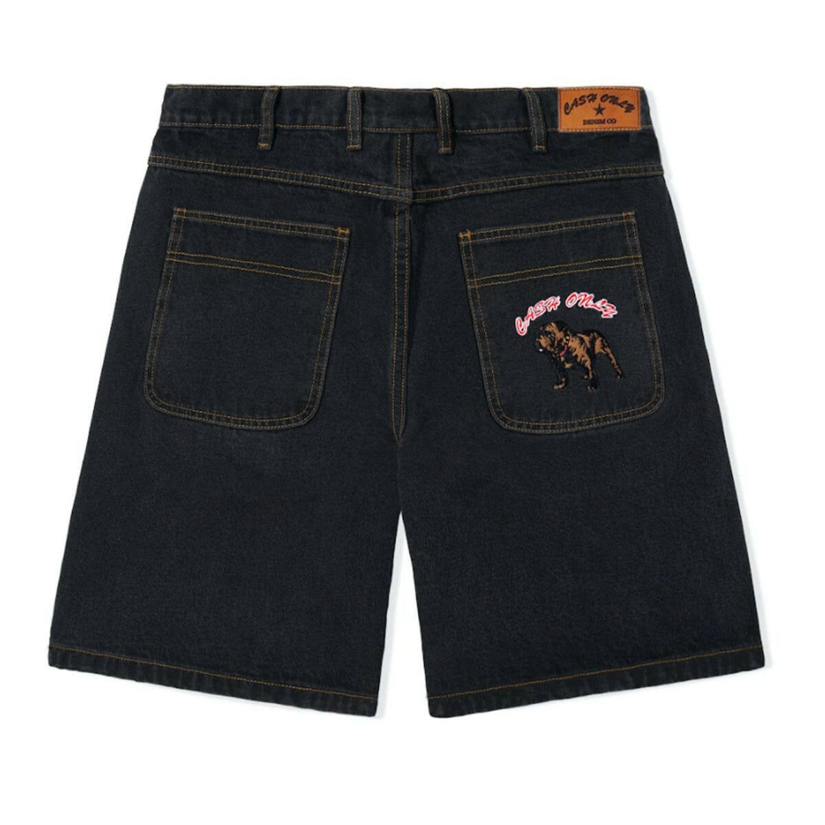 Cash Only - Baggy Denim Mens Shorts Washed Black.