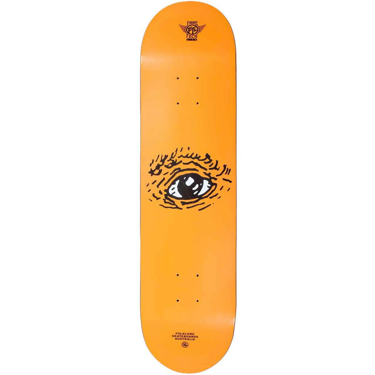 Folklore - Eyes Fibretech Lite Orange 7.75 Skateboard Deck.