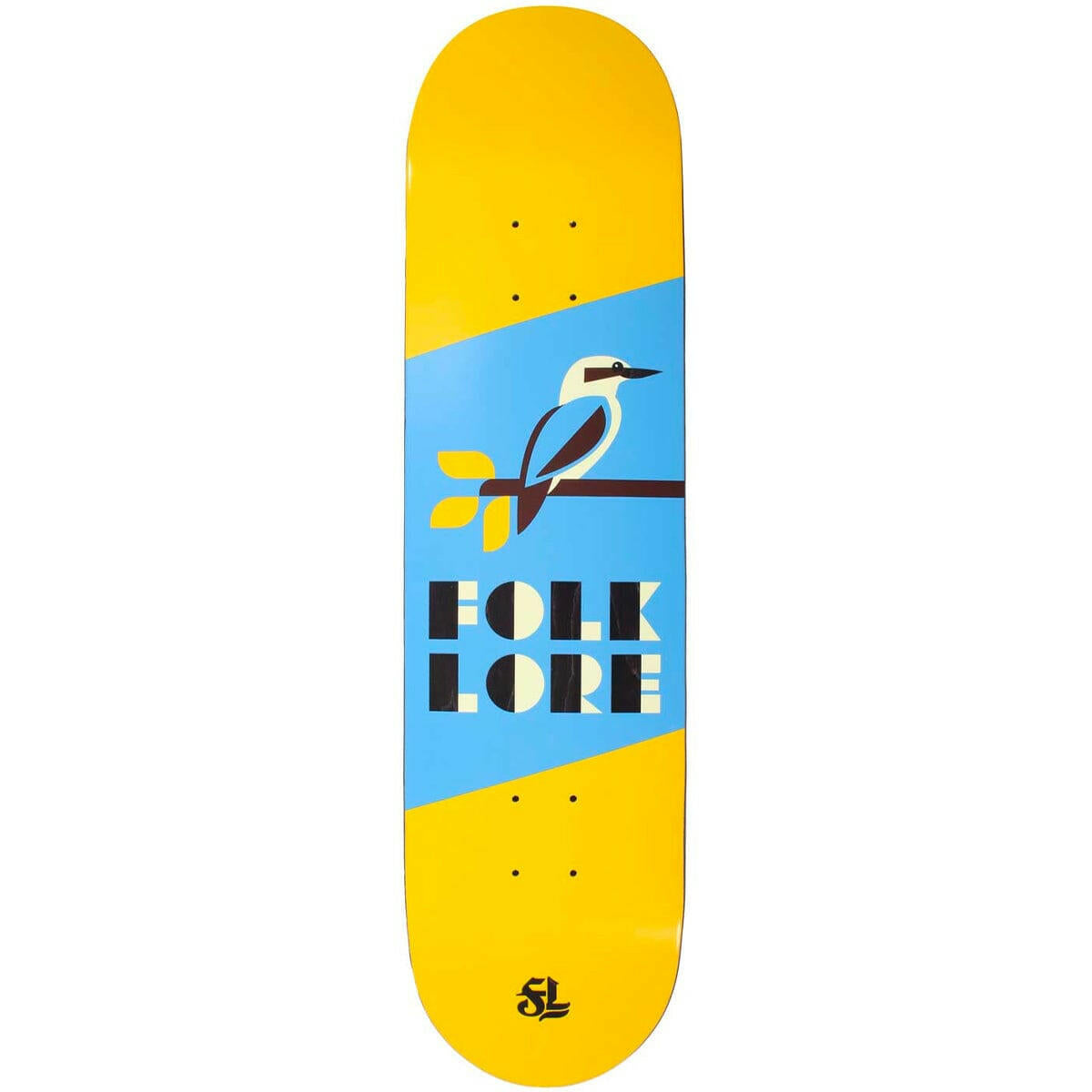 Folklore - Kookaburra Yellow 8.0 Skateboard Deck.