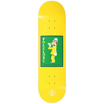 Folklore - Mail Man Yellow 7.75" Skateboard Deck.
